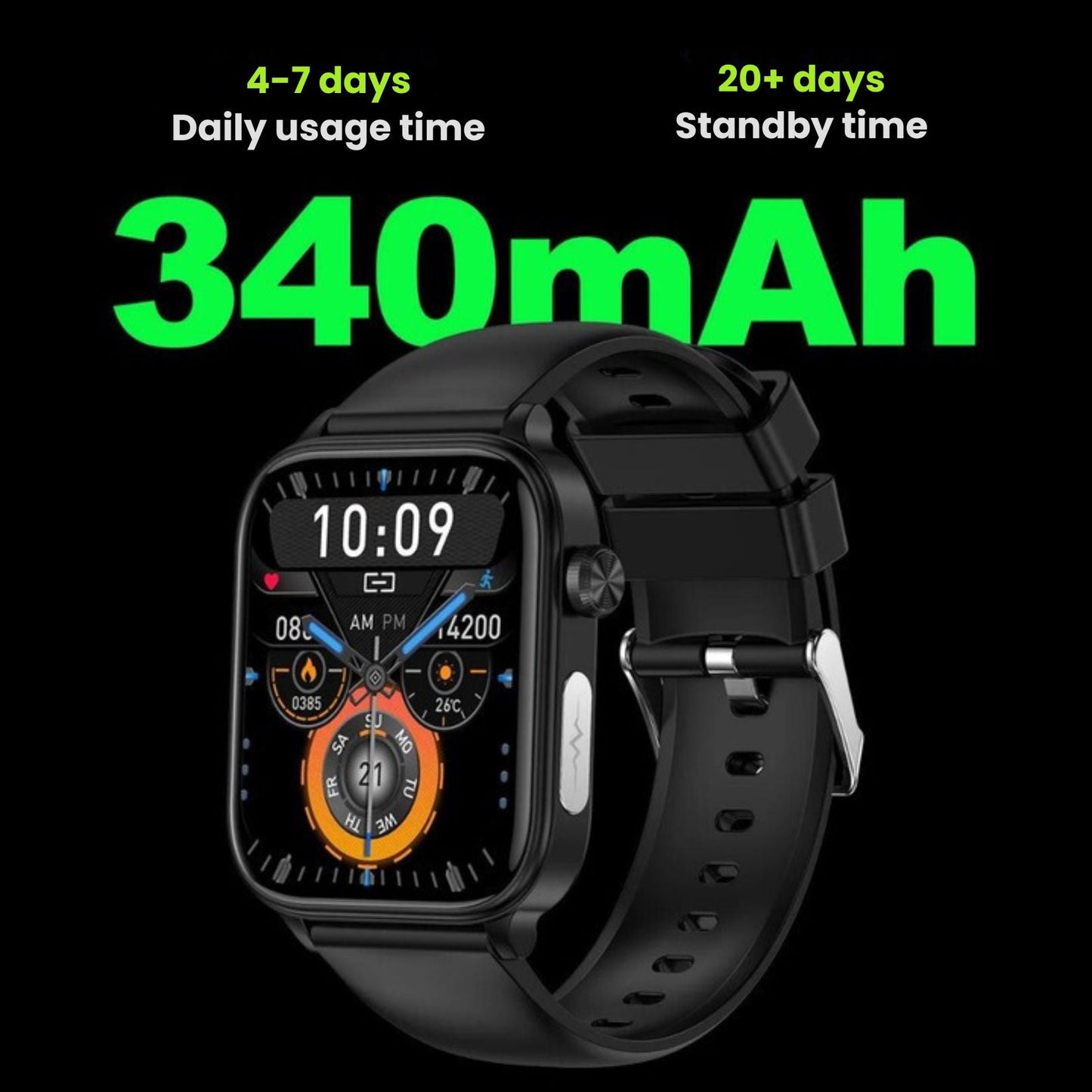 GlucoCare blood sugar health watch – For nutrition, metabolism & blood sugar trends in everyday life