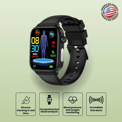 GlucoCare blood sugar health watch – For nutrition, metabolism & blood sugar trends in everyday life