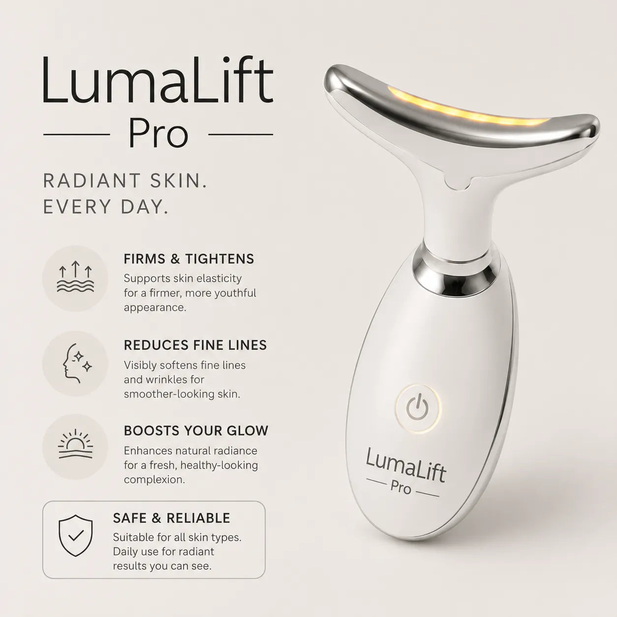 LumaLift Pro – 3-in-1 firming & massage device for face, arms & body